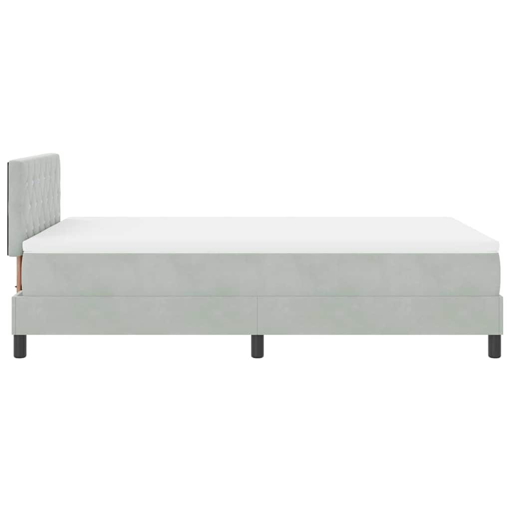 Letto a Sorgente LED con led Grigio chiaro 120 x 200 cm Velluto | homemem39