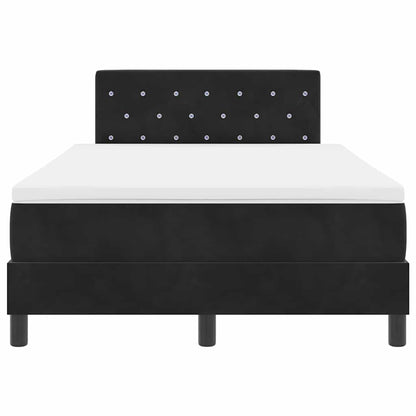 Letto a Sorgente LED con materasso Nero 120 x 200 cm Velluto | homemem39