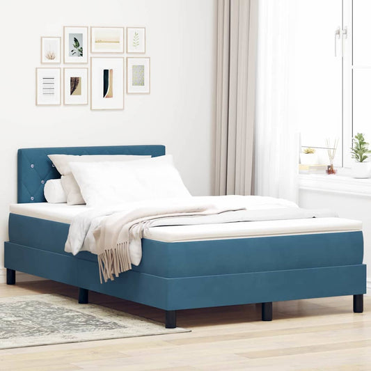 Letto a Sorgente LED con led Blu Scuro 120 x 200 cm Velluto | homemem39