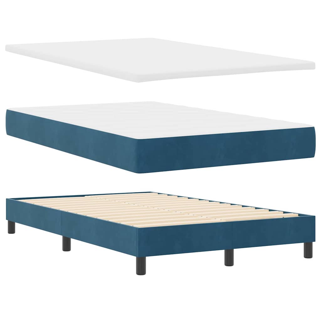 Letto a Sorgente LED con led Blu Scuro 120 x 200 cm Velluto | homemem39