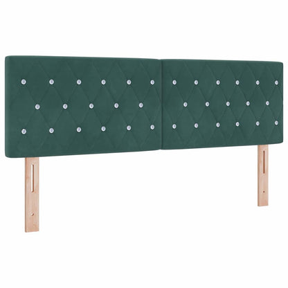 Letto a Sorgente LED Verde Scuro 160 x 200 cm Velluto