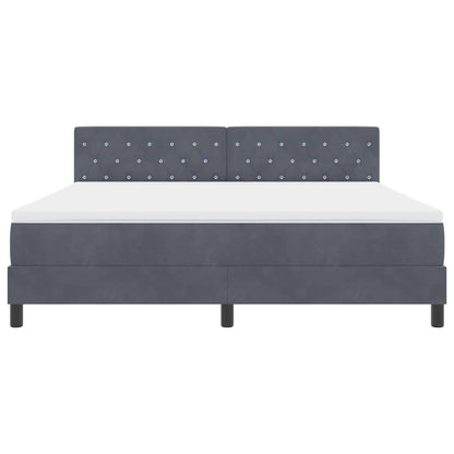Letto a Sorgente LED con led Grigio scuro 180 x 200 cm Velluto | homemem39