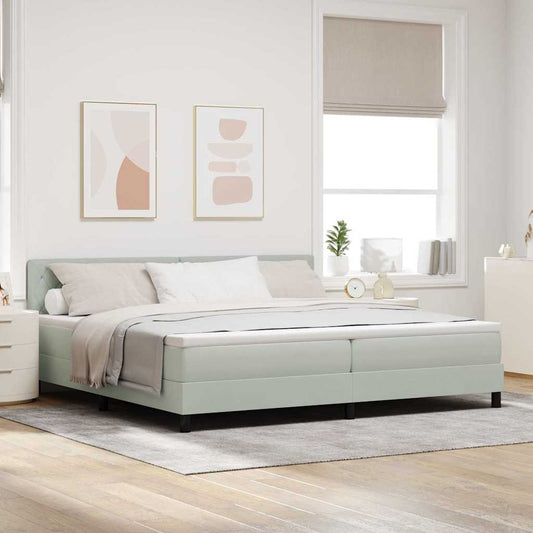 Letto a Sorgente LED con led Grigio chiaro 200 x 200 cm Velluto | homemem39