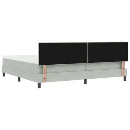 Letto a Sorgente LED con led Grigio chiaro 200 x 200 cm Velluto | homemem39