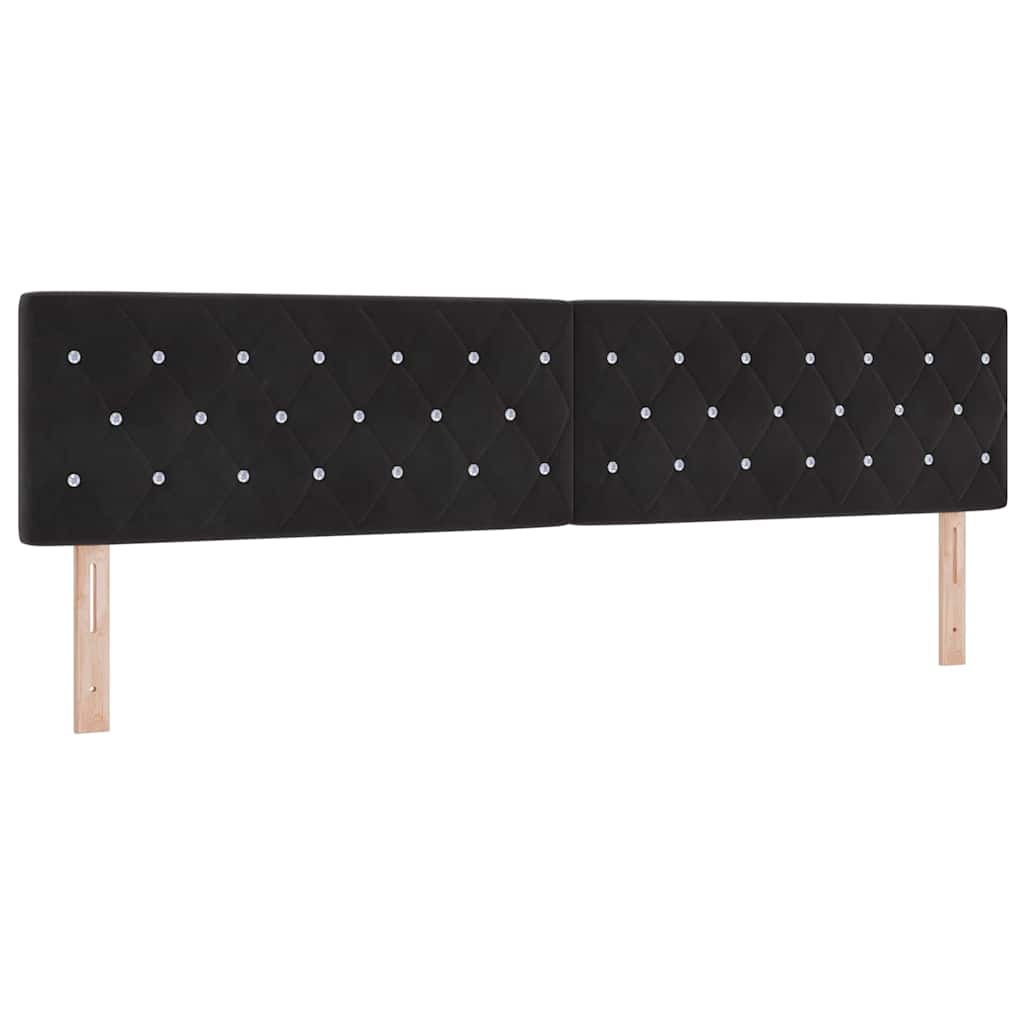 Letto a Sorgente LED con materasso Nero 200 x 200 cm Velluto