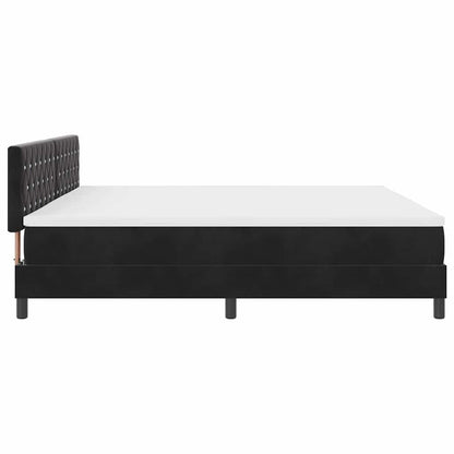 Letto a Sorgente LED con materasso Nero 200 x 200 cm Velluto