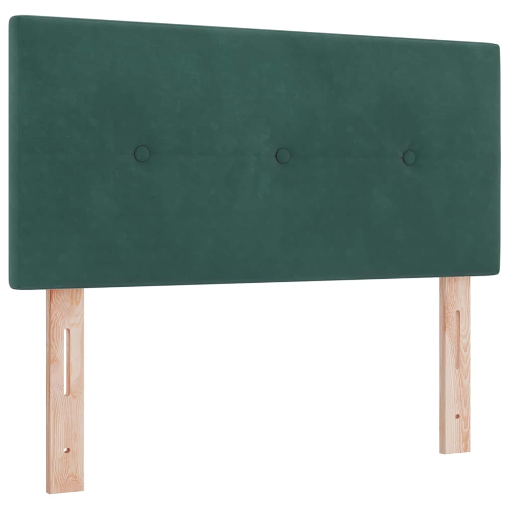 Letto a Sorgente LED Verde Scuro 90 x 190 cm Velluto
