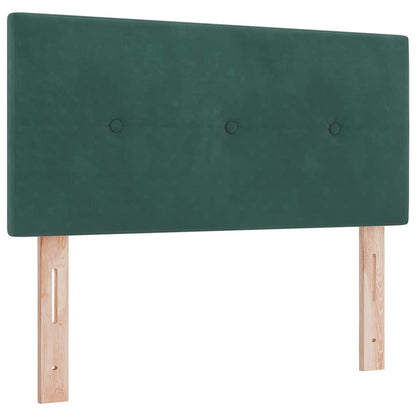 Letto a Sorgente LED Verde Scuro 90 x 190 cm Velluto