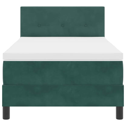 Letto a Sorgente LED Verde Scuro 100 x 200 cm Velluto