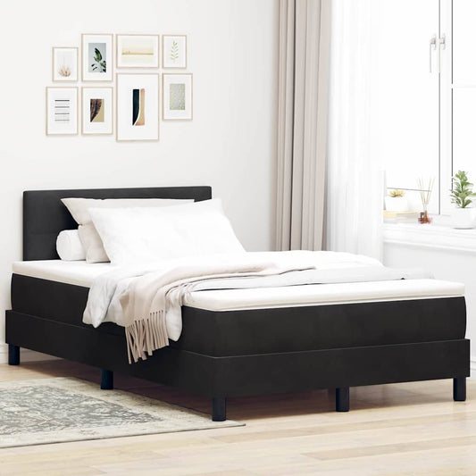Letto a Sorgente LED con strisce LED Nero 120 x 190 cm Velluto | homemem39