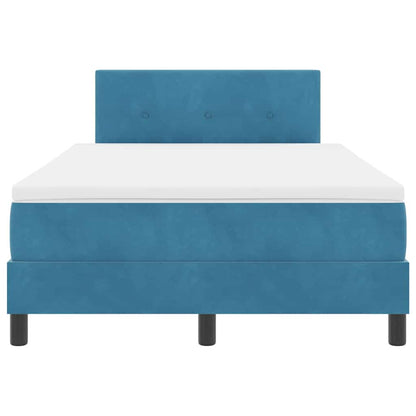 Letto a Sorgente LED Blu Scuro 120 x 200 cm Velluto