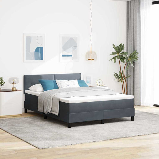 Letto a Sorgente LED Grigio scuro 160 x 200 cm Velluto | homemem39
