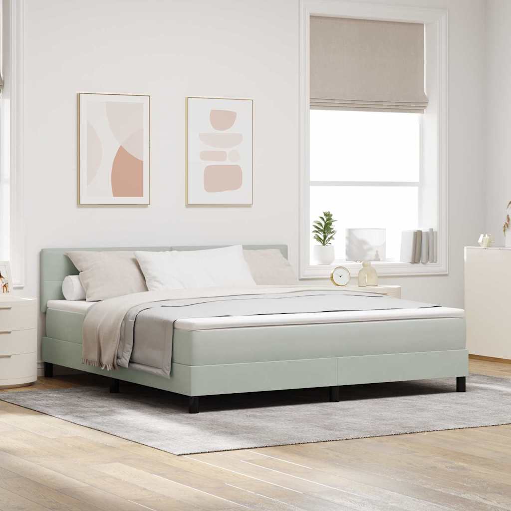 Letto a Sorgente LED Grigio chiaro 180 x 200 cm Velluto | homemem39