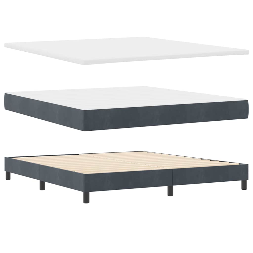 Letto a Sorgente LED Grigio scuro 180 x 200 cm Velluto | homemem39