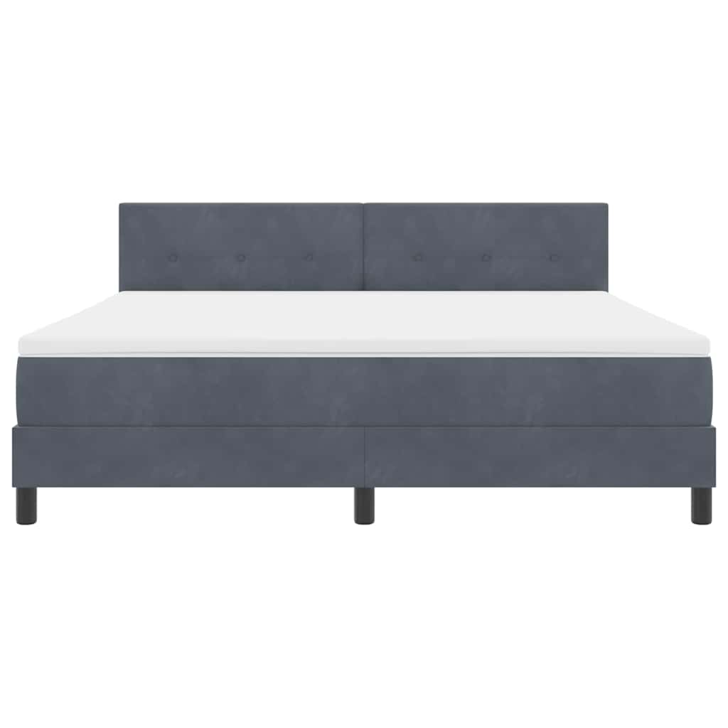 Letto a Sorgente LED Grigio scuro 180 x 200 cm Velluto | homemem39