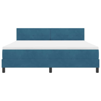 Letto a Sorgente LED Blu Scuro 180 x 200 cm Velluto | homemem39