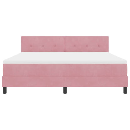 Letto a Sorgente LED con strisce LED Rosa 180 x 200 cm Velluto | homemem39