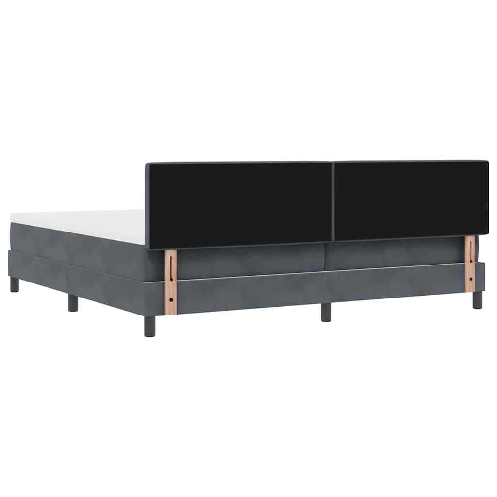 Letto a Sorgente LED Grigio scuro 200 x 200 cm Velluto | homemem39