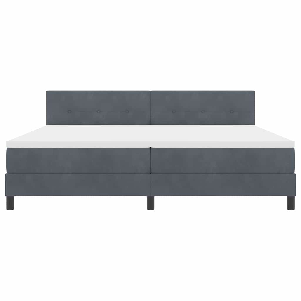 Letto a Sorgente LED Grigio scuro 200 x 200 cm Velluto | homemem39