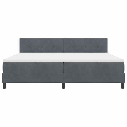 Letto a Sorgente LED Grigio scuro 200 x 200 cm Velluto | homemem39