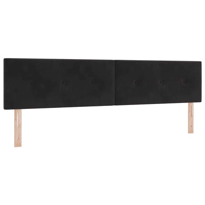 Letto a Sorgente LED con strisce LED Nero 200 x 200 cm Velluto | homemem39