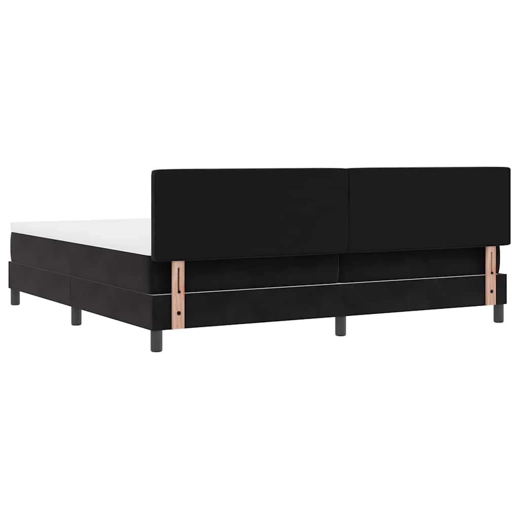 Letto a Sorgente LED con strisce LED Nero 200 x 200 cm Velluto | homemem39