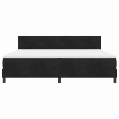 Letto a Sorgente LED con strisce LED Nero 200 x 200 cm Velluto | homemem39