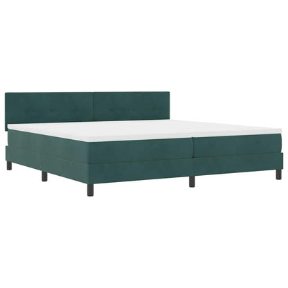 Letto a Sorgente LED Verde Scuro 200 x 200 cm Velluto | homemem39