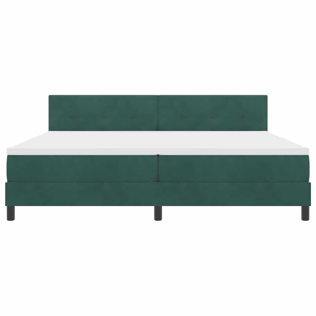 Letto a Sorgente LED Verde Scuro 200 x 200 cm Velluto | homemem39