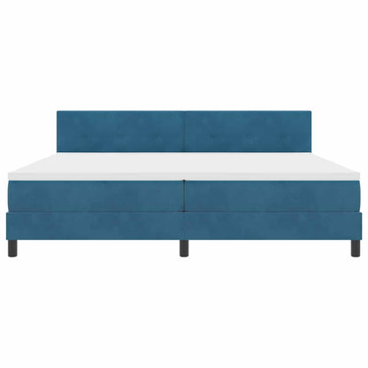 Letto a Sorgente LED Blu Scuro 200 x 200 cm Velluto | homemem39