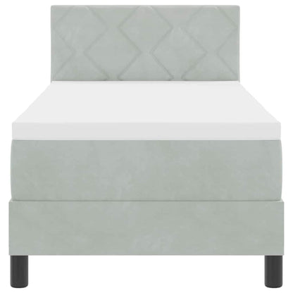 Letto a Sorgente LED Grigio chiaro 80 x 200 cm Velluto | homemem39