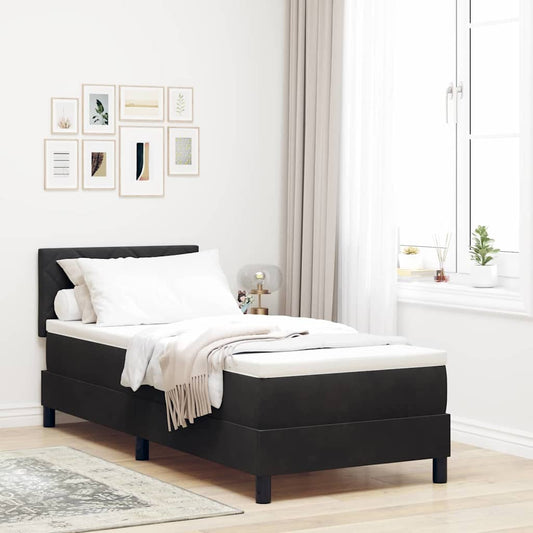 Letto a Sorgente LED con strisce LED Nero 80 x 200 cm Velluto | homemem39