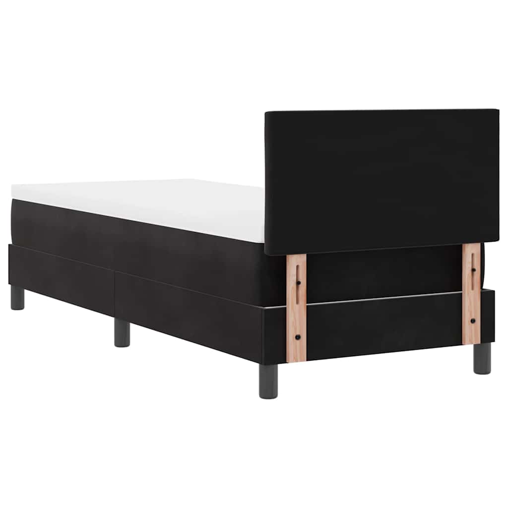 Letto a Sorgente LED con strisce LED Nero 80 x 200 cm Velluto | homemem39
