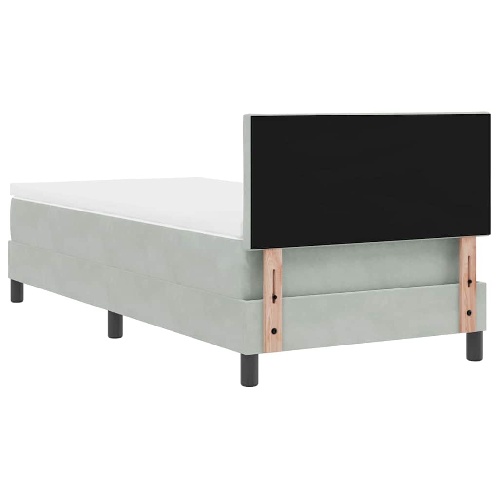 Letto a Sorgente LED Grigio chiaro 90 x 190 cm Velluto | homemem39
