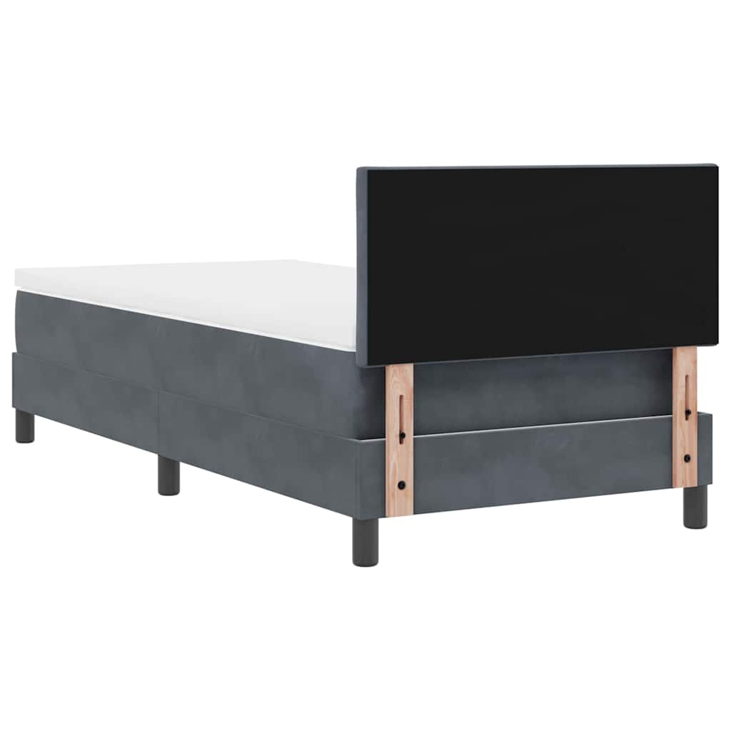 Letto a Sorgente LED Grigio scuro 90 x 190 cm Velluto | homemem39