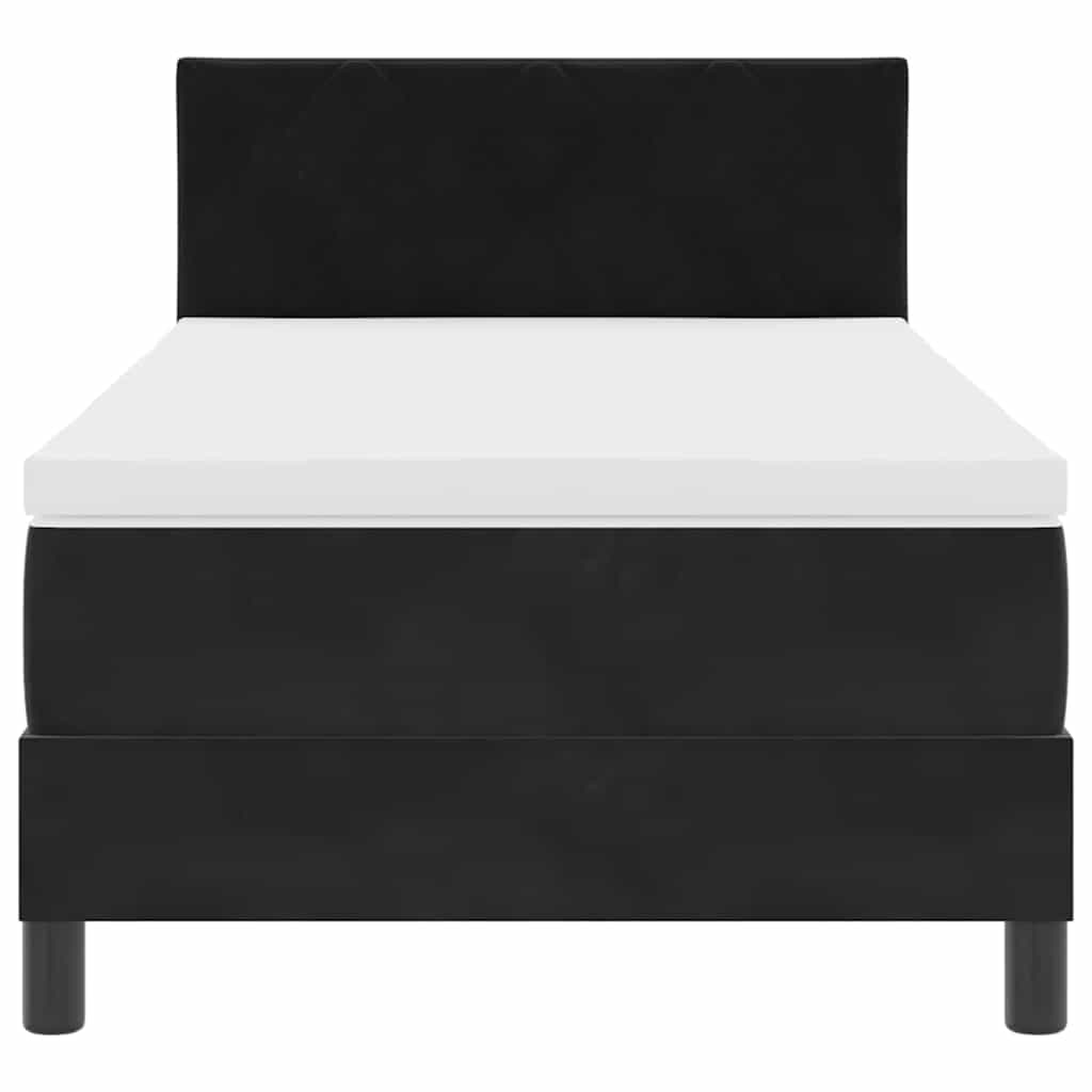 Letto a Sorgente LED con strisce LED Nero 90 x 190 cm Velluto | homemem39