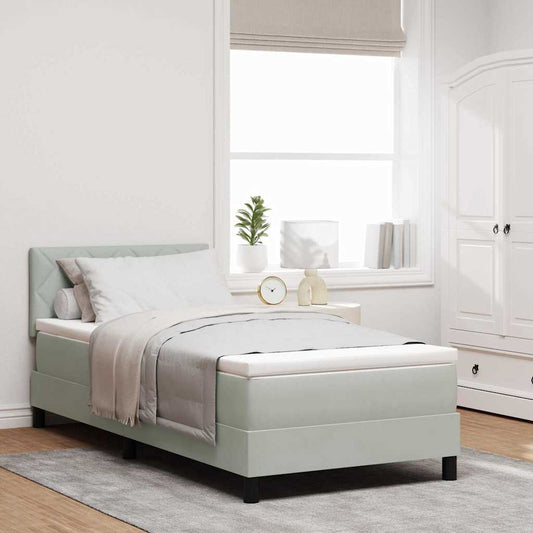Letto a Sorgente LED Grigio chiaro 90 x 200 cm Velluto | homemem39