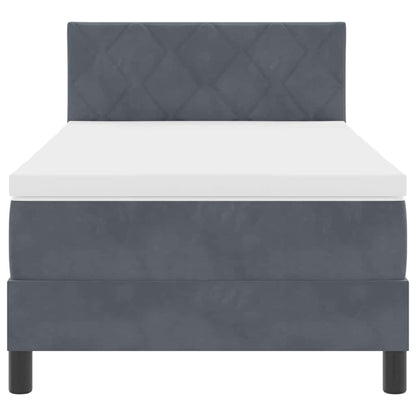 Letto a Sorgente LED Grigio scuro 90 x 200 cm Velluto | homemem39