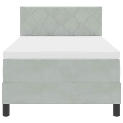 Letto a Sorgente LED Grigio chiaro 100 x 200 cm Velluto | homemem39