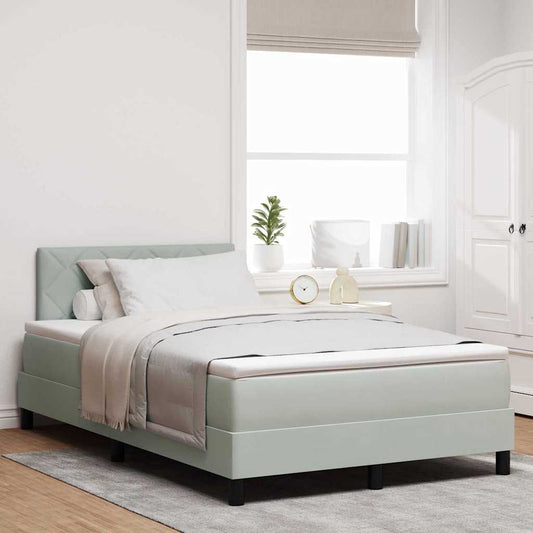 Letto a Sorgente LED Grigio chiaro 120 x 190 cm Velluto | homemem39