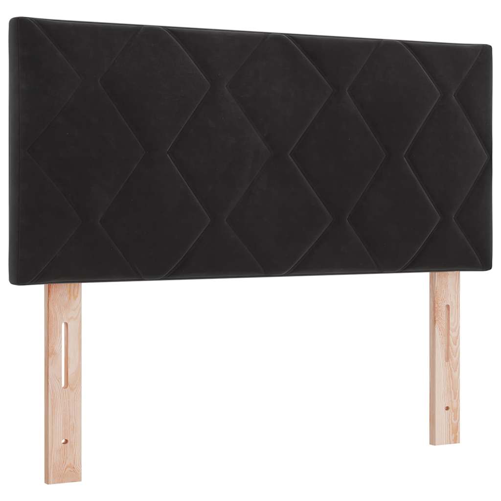 Letto a Sorgente LED con strisce LED Nero 120 x 190 cm Velluto | homemem39