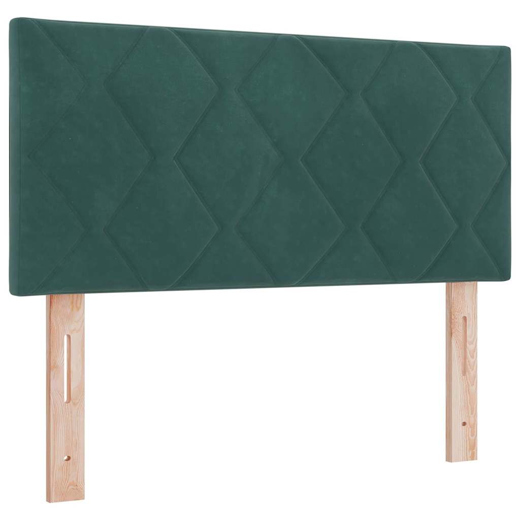 Letto a Sorgente LED Verde Scuro 120 x 190 cm Velluto