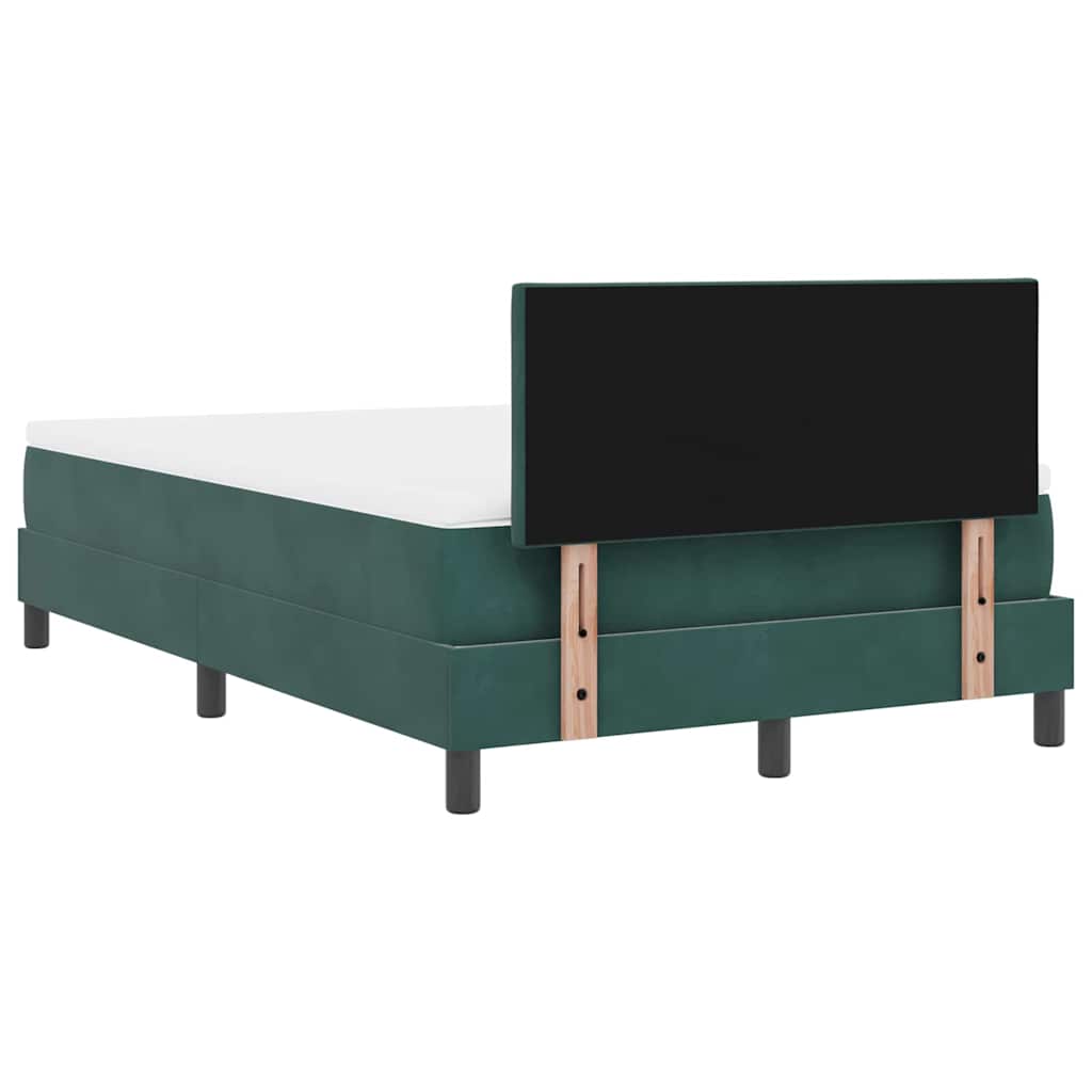 Letto a Sorgente LED Verde Scuro 120 x 190 cm Velluto | homemem39