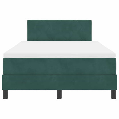 Letto a Sorgente LED Verde Scuro 120 x 190 cm Velluto