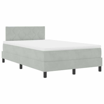 Letto a Sorgente LED Grigio chiaro 120 x 200 cm Velluto | homemem39
