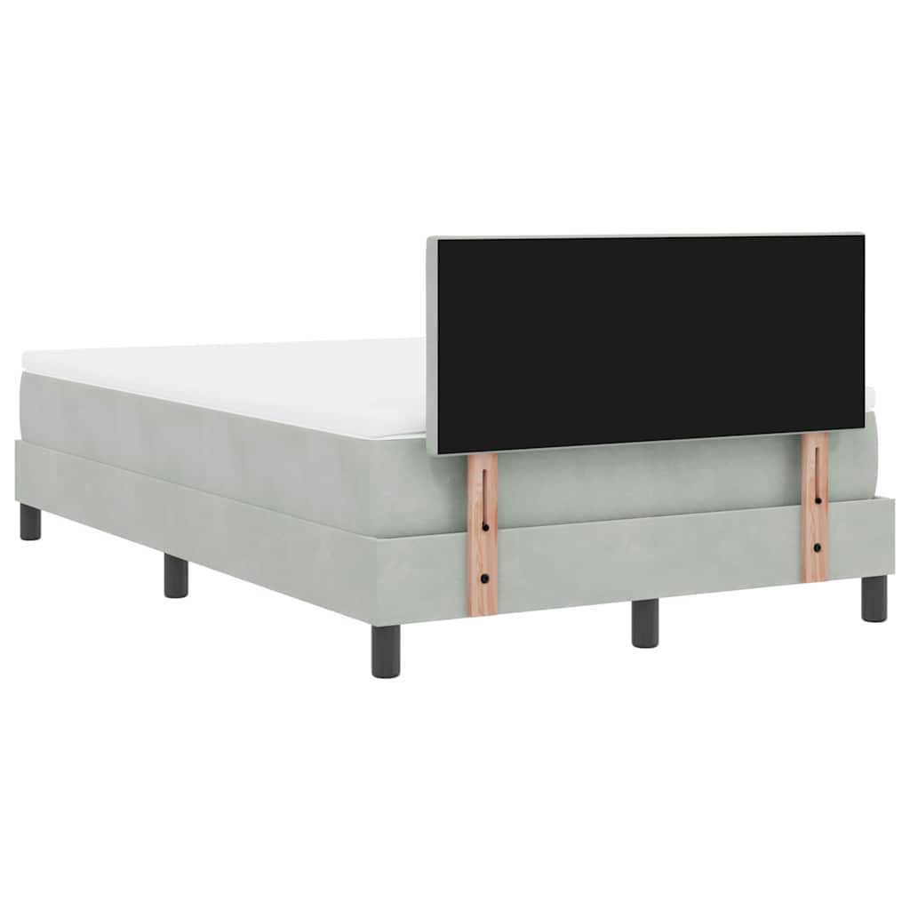 Letto a Sorgente LED Grigio chiaro 120 x 200 cm Velluto | homemem39