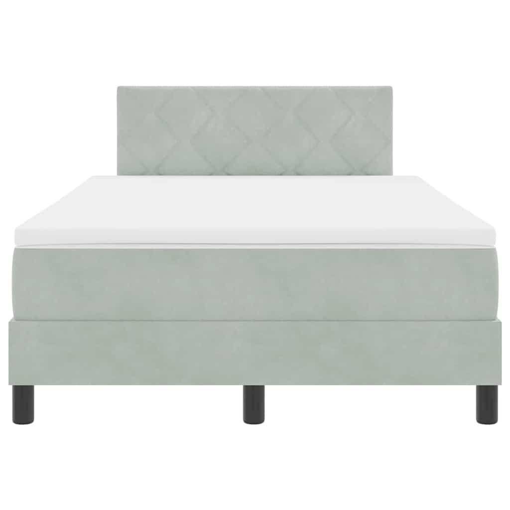 Letto a Sorgente LED Grigio chiaro 120 x 200 cm Velluto | homemem39