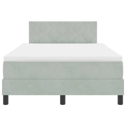 Letto a Sorgente LED Grigio chiaro 120 x 200 cm Velluto | homemem39