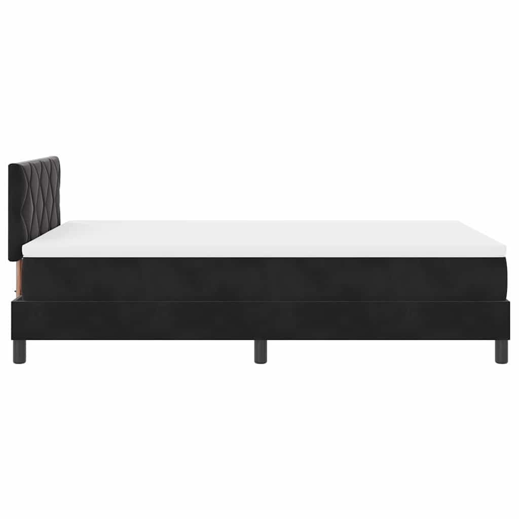 Letto a Sorgente LED con strisce LED Nero 120 x 200 cm Velluto | homemem39