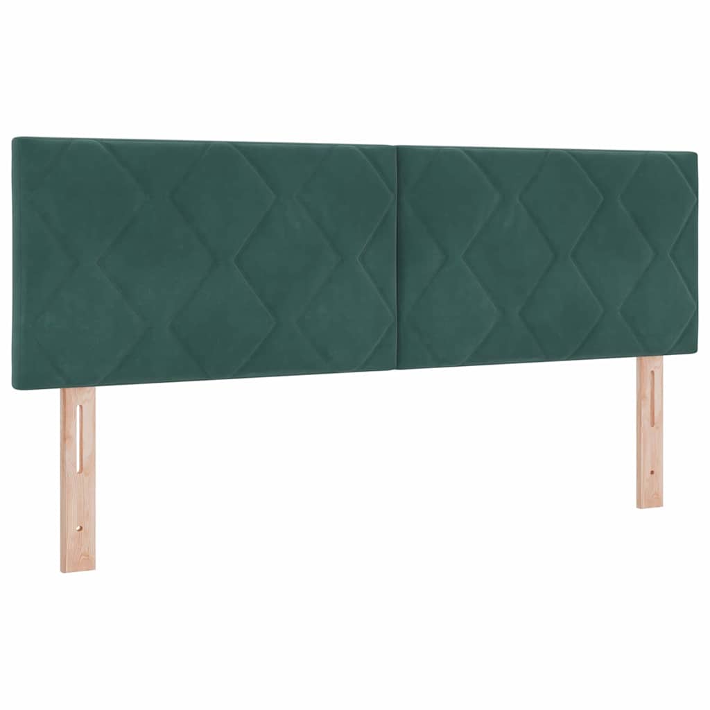 Letto a Sorgente LED con led Verde Scuro 140 x 190 cm Velluto